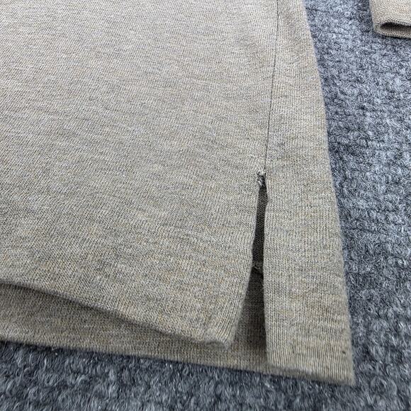 Nike Golf Shirt Mens Medium Beige Long Sleeve 100% Cotton Classic Pullover Logo - Picture 12 of 16